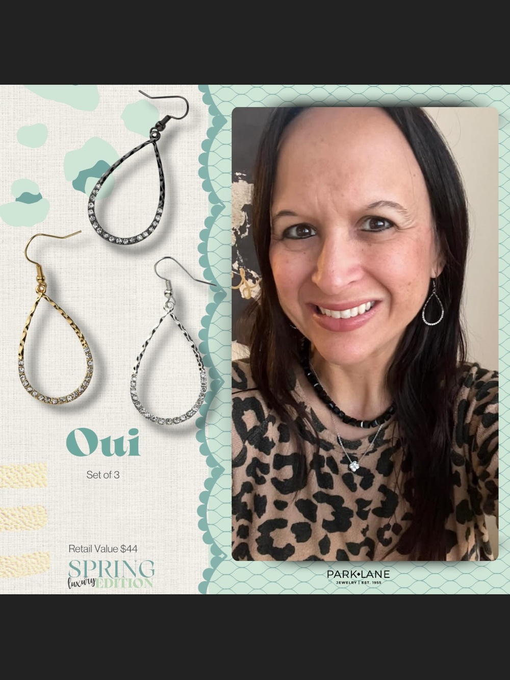 Park Lane Oui Teardrop Earring Trio in Gold, Silver, Hematite